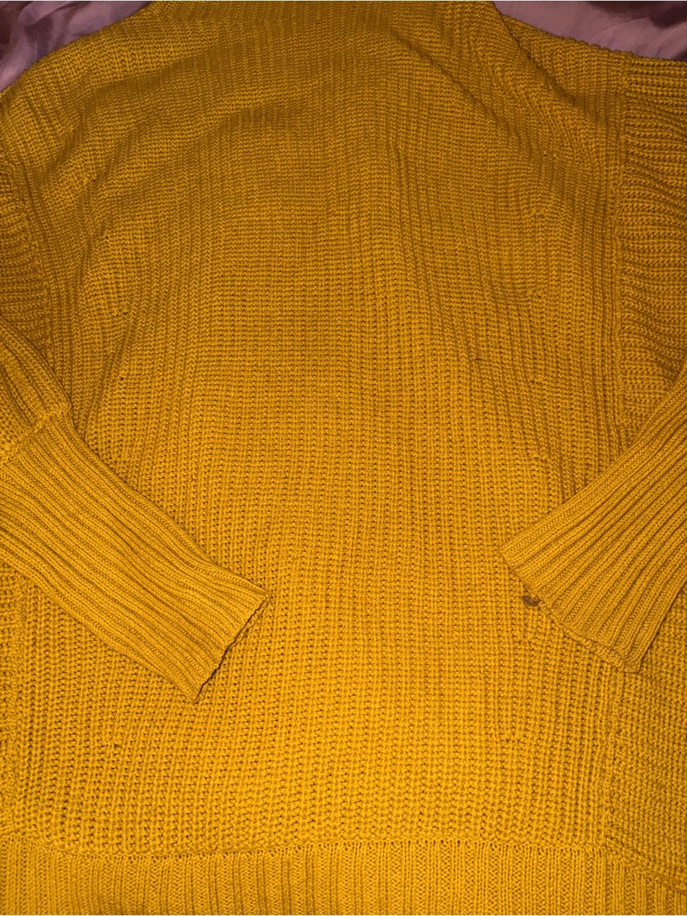 Women's Mustard Yellow Knit Sweater from Free People.